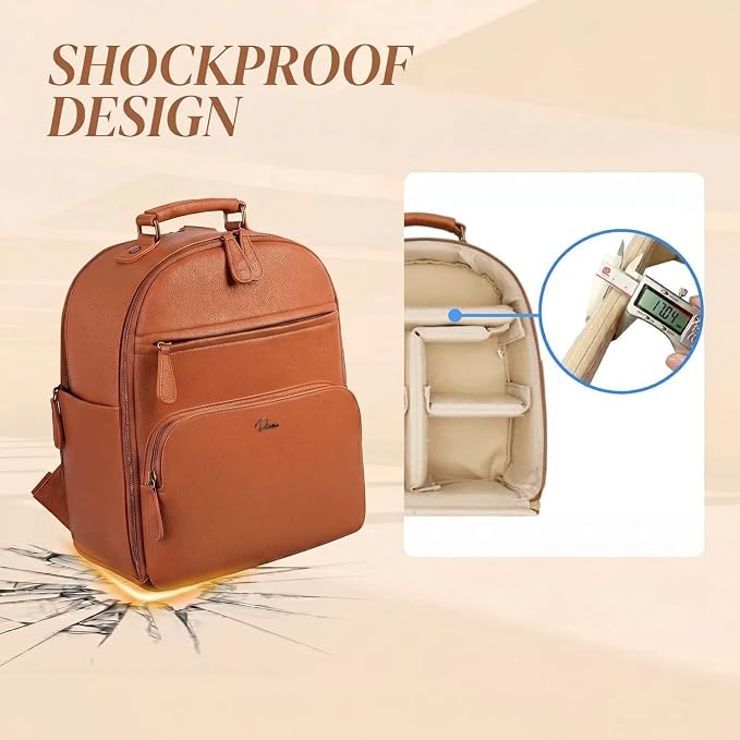 Small Camera Backpack, Classic PU Leather - Image 4