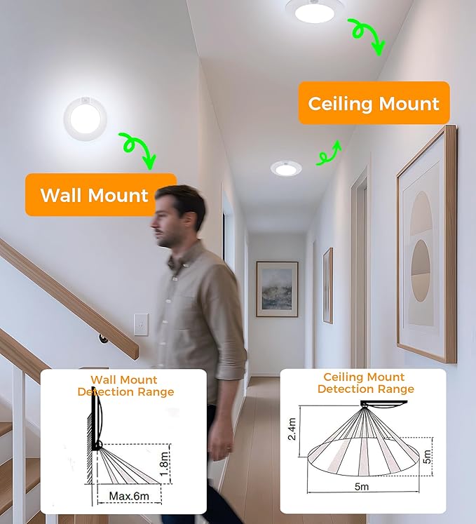 CLOUDY BAY 5 Color Motion Sensor Ceiling Light, 120V CRI90 10W, 6.5 inch - Image 6