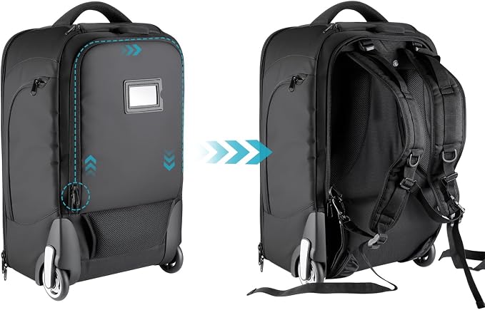 Neewer 2-in-1 Rolling Camera Bag Backpack Suitcase Style Convertible - Image 7