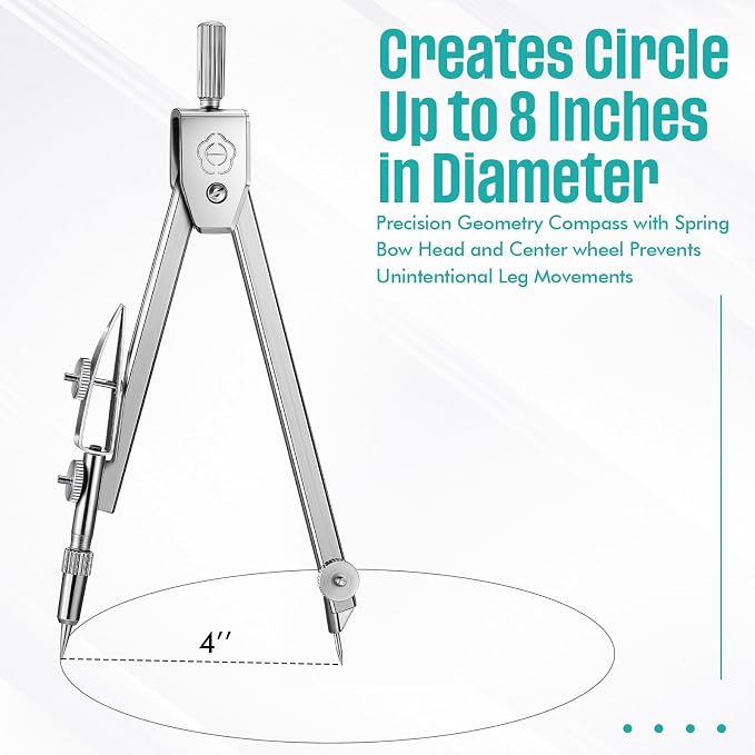 EBOOT Student Geometry Math Set, Drawing Compass and 6 Inch Swing Arm - Image 3