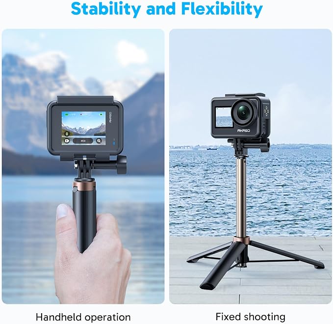 AKASO 60cm Selfie Stick Extendable Tripod Stand Compatible - Image 4