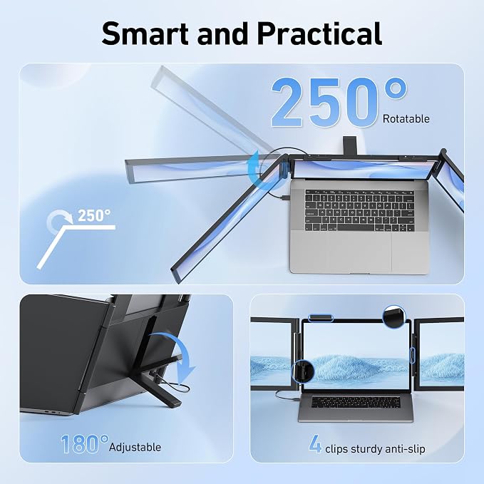 Laptop Screen Extender, 14’’ FHD 1080P Triple Portable Monitor - Image 6