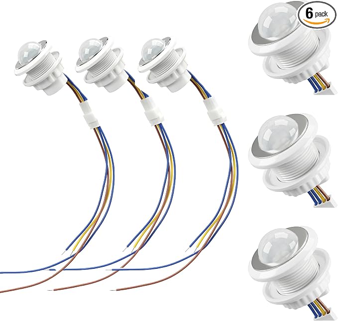 6 Pack PIR Motion Sensor Light Switch, AC 110-240V Adjustable LUX Light by Unknown