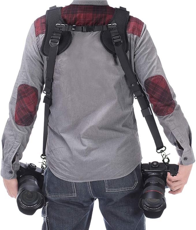 Double Shoulder Camera Strap Harness Quick Release Adjustable Dual Camera - Image 4