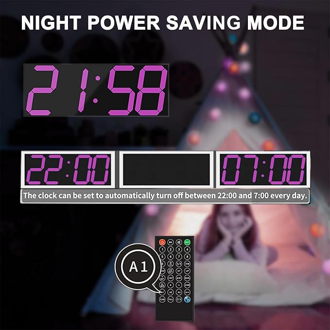 CHKOSDA LED Large Digital Wall Clock, Oversize Wall Clock - Image 5