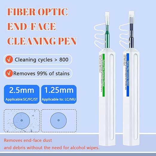 2PC Fiber Optic Cleaner Pen Set, New Upgrade, 1.25mm LC/MU and 2.5mm - Image 6