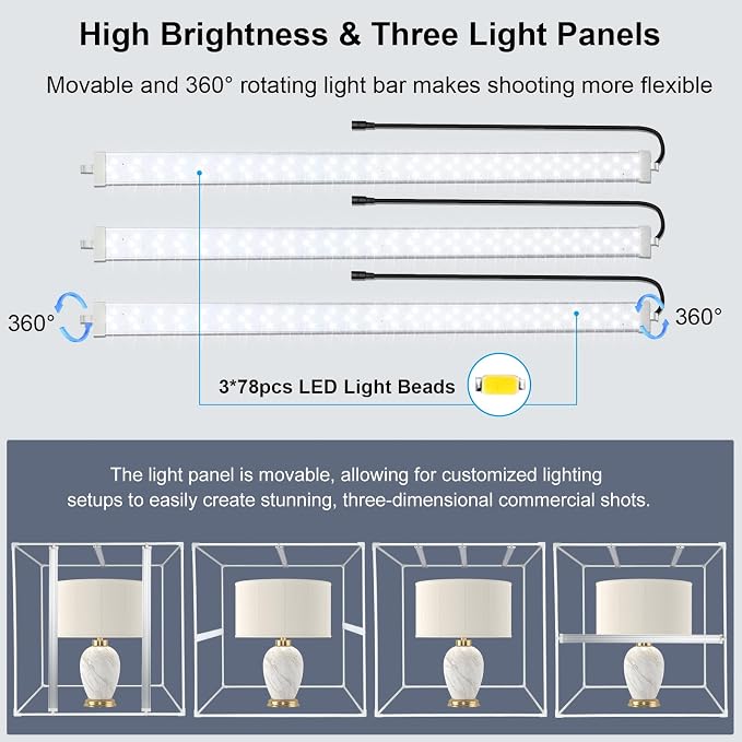 PULUZ 32"x32" Large Photo Studio Light Box, 90W 14000LM High CRI95+ Lighting - Image 3