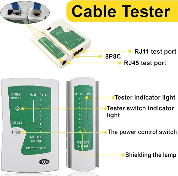 RJ45 Pass Through Crimp Tool Kit, 3-in-1 Ethernet Crimper - Image 3