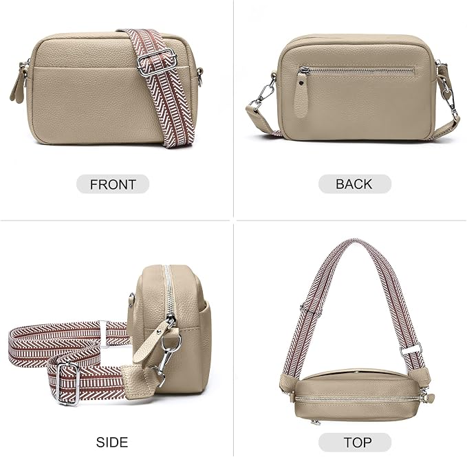 Small Crossbody Bags for Women Genuine Leather, Guitar Strap Shoulder Handbag - Image 3