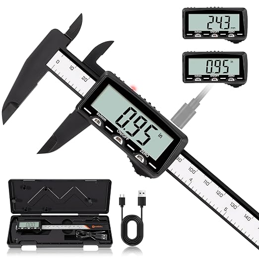 HARDELL Digital Caliper, Rechargeable Plastic Caliper by HARDELL