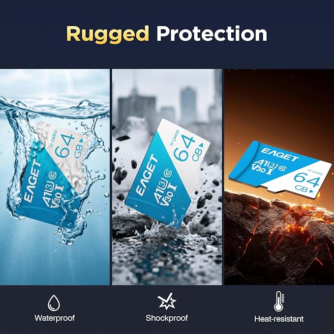 EAGET 1-Pack 64GB TF Memory Card Up to 100MB/s Read 60MB/s Write - Image 6