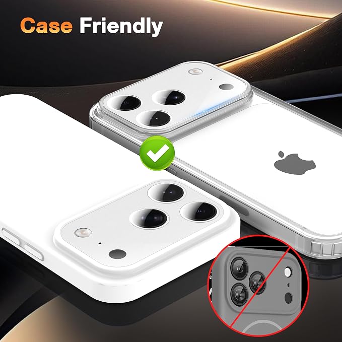 YWXTW [0 Bubbles for iPhone 17 Pro Max Camera Protector, Full Coverage Tempered - Image 5