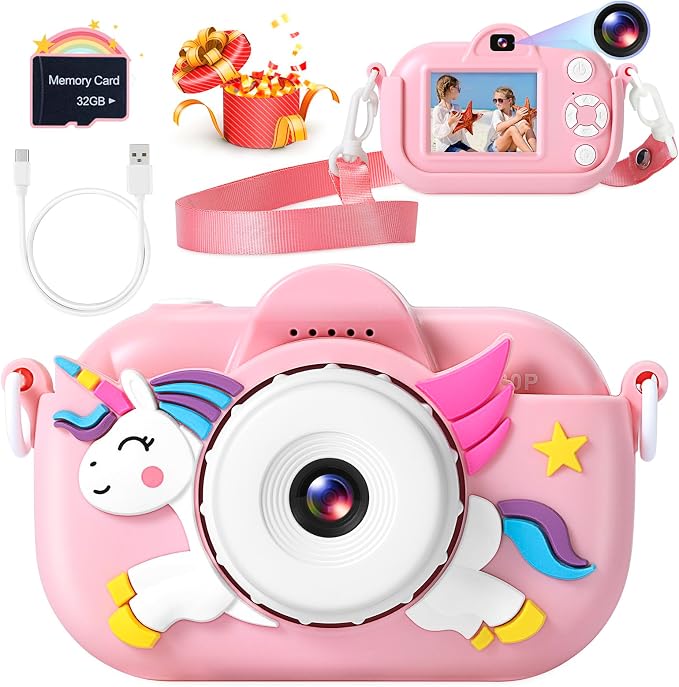 Kids Camera for Toddler Girls Boys Aged 3-9, YEEHAO 32MP Kids Toys Digital by YEEHAO