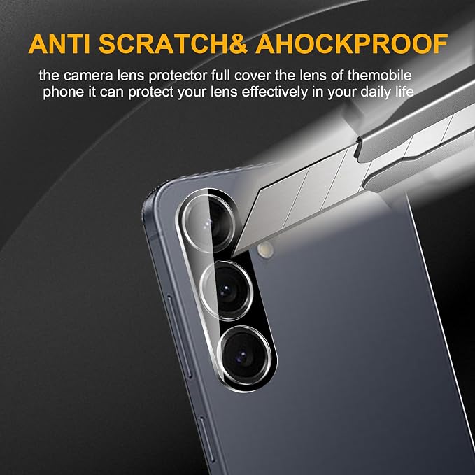 3 Pack Camera Lens Protector for Samsung Galaxy S25, Tempered Glass, - Image 4