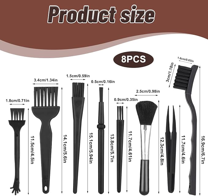 Qianyu 8 Pcs Anti Static Electronic Dust Cleaning Brush Mini Keyboard Cleaning - Image 2