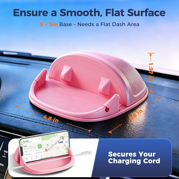 Loncaster Car Phone Holder, Car Phone Mount Silicone Car Pad Mat - Image 8