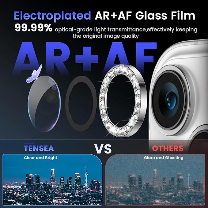 Tensea for iPhone 14 / iPhone 14 Plus Camera Lens Protector, 9H Tempered Glass - Image 3