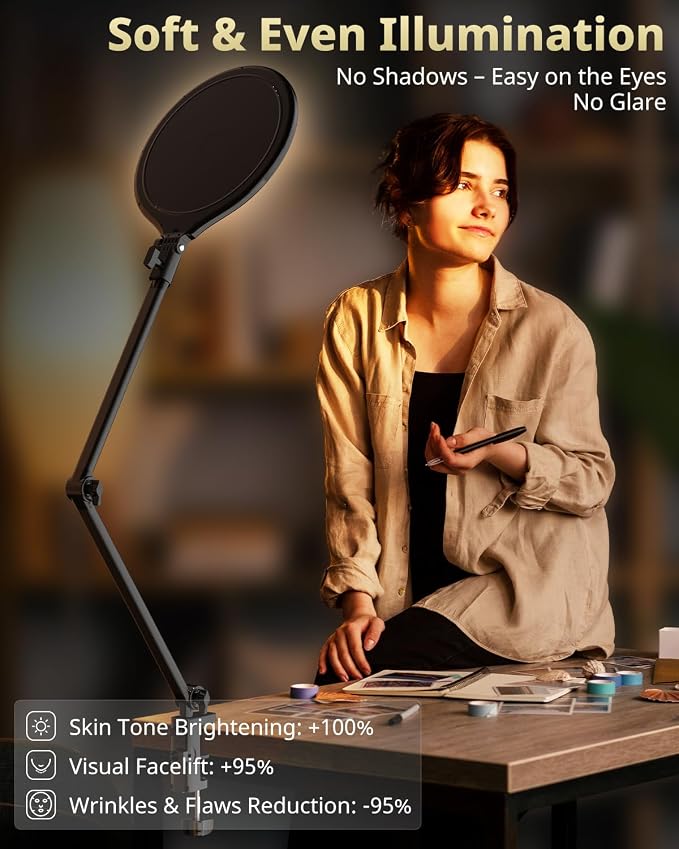 UBeesize 10" Key Light for Streaming, Desk Ring Light - Image 2