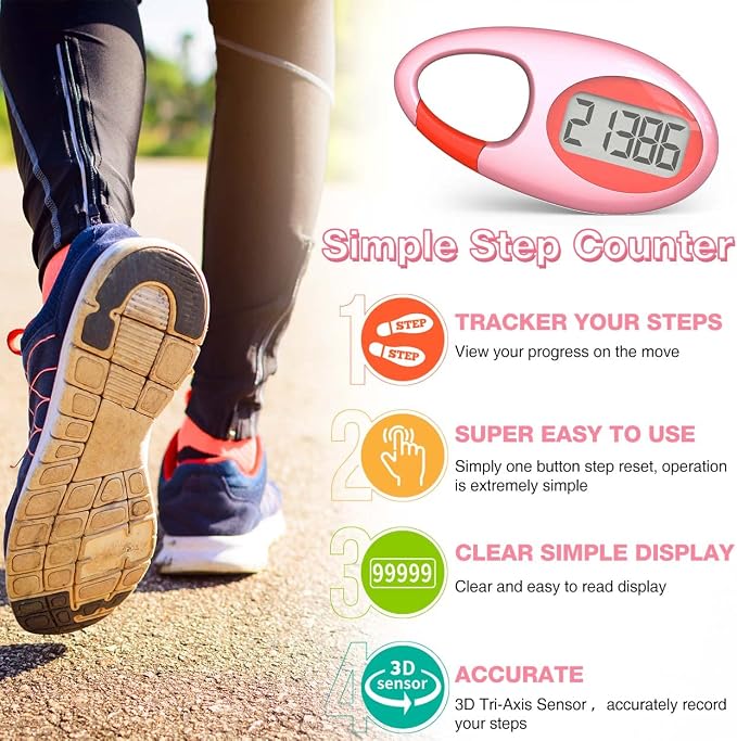 Simple 3D Step Counter, Walking Pedometer, Steps Tracker - Image 2