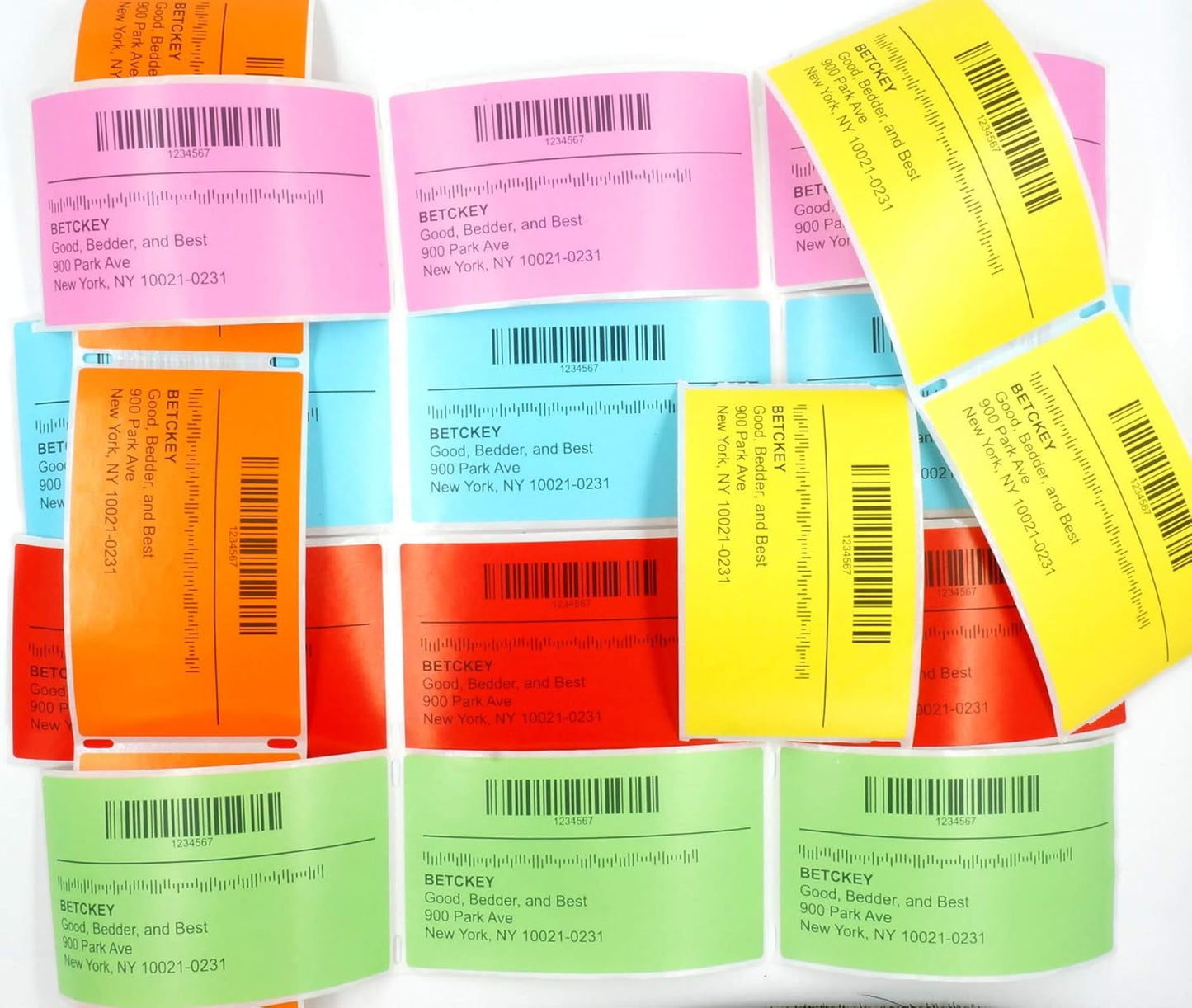 BETCKEY Colored Labels Compatible with Dymo 30330 (3/4" x 2") Small Multipurpose Labels, Compatible for Dymo LabelWriter Thermal 450, 4XL & Zebra Desktop Printers [2 Rolls, Red]
