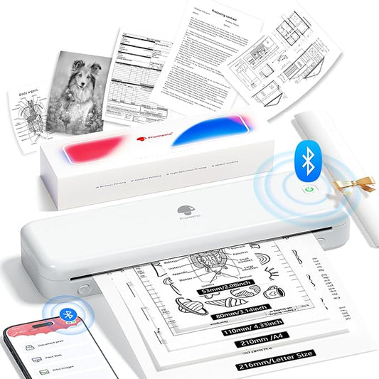 Phomemo Portable Printer, Wireless Bluetooth Thermal Printers, Support 8.5" x by Phomemo