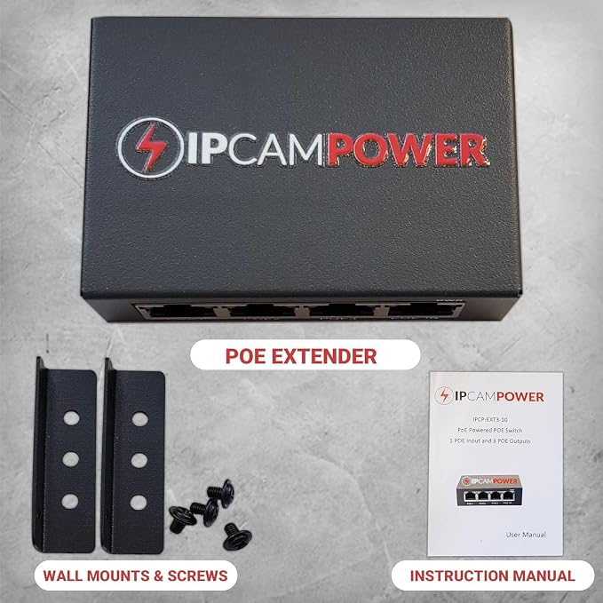 POE Powered 3 Port Switch & Network Cat5 Cat6 Midspan Cable Range Extender Pass - Image 5