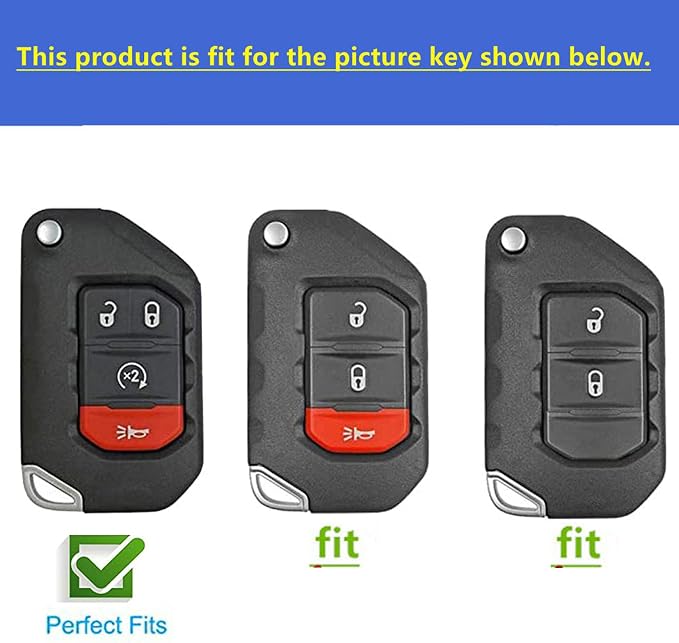 Keyless Entry Systems for Jeep Key Fob Cover Fits for Jeep Wrangler JLU JL - Image 3