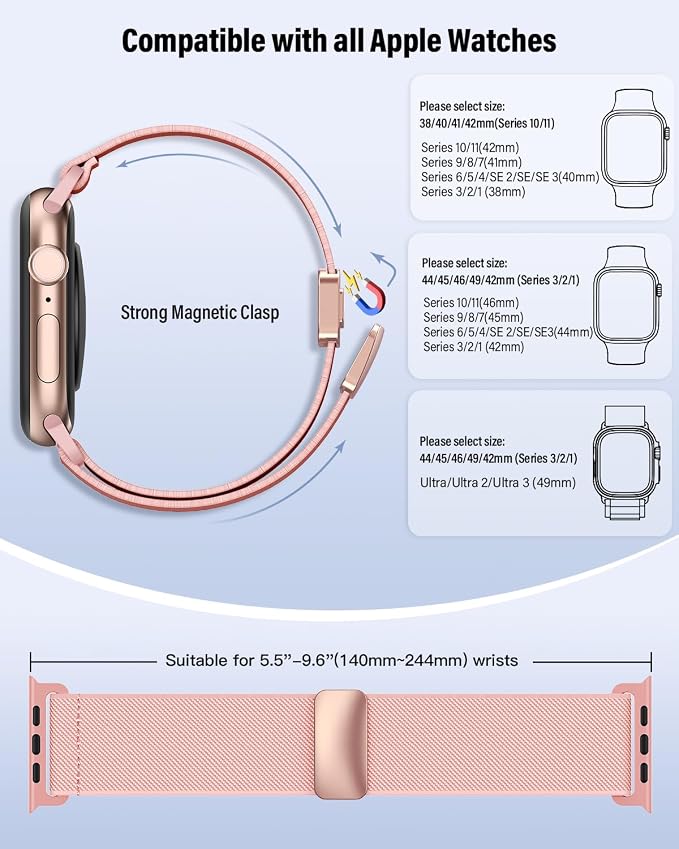 Stretchy Band Compatible with Apple Watch Bands 40mm 38mm 41mm 42mm 44mm 45mm - Image 5