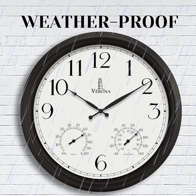 24 inch Outdoor Clocks for Patio Large Waterproof - Image 5