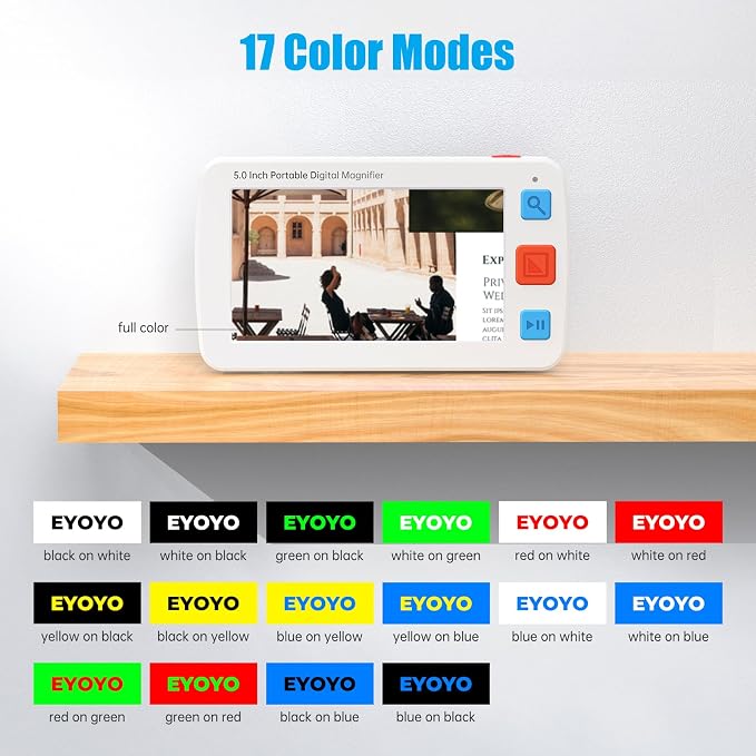 Eyoyo Portable Digital Magnifier Electronic Reading Aid 5.0 inch w/Foldable - Image 3