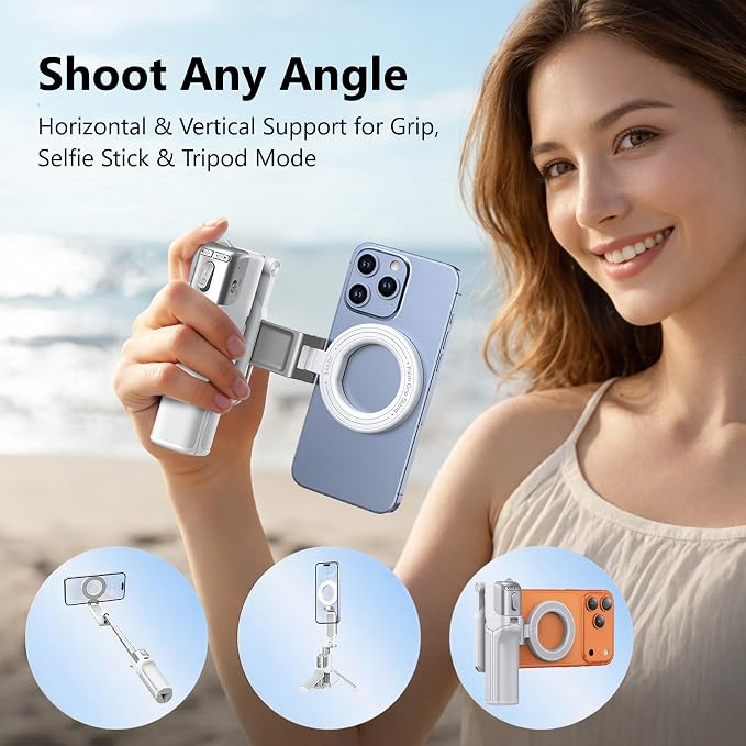 Magnetic Phone Camera Shutter Grip, Extendable Selfie Stick & Tripod Portable - Image 7