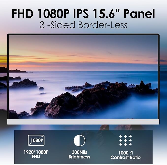 Redalf 15.6" FHD Portable Triple Monitor - Image 2