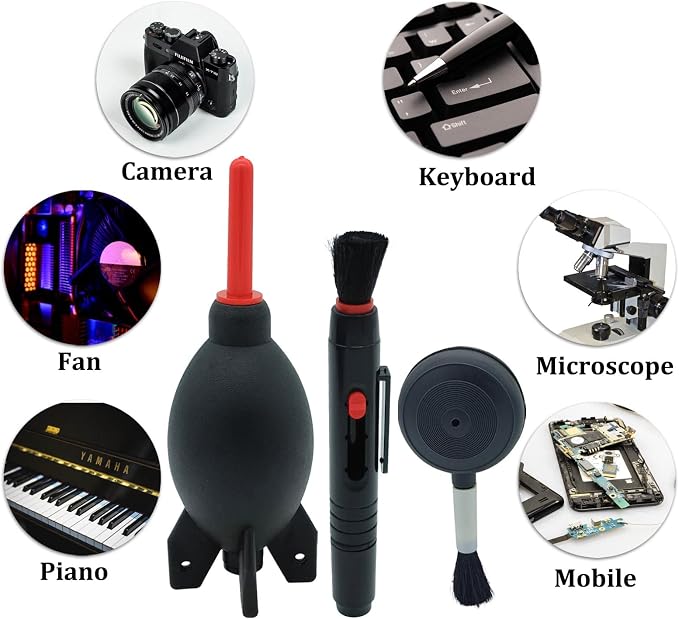 Lens Cleaning Kit Contains 2 Pcs Rubber Rocket Air Blower Duster, Lens Cleaning - Image 6