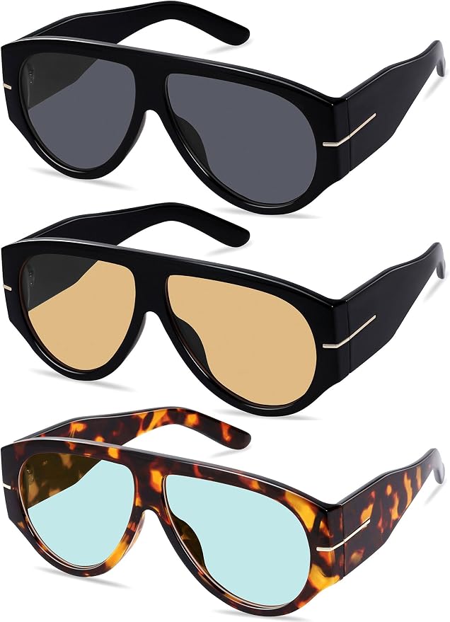 Oversized Retro Aviator Sunglasses by ymrfw