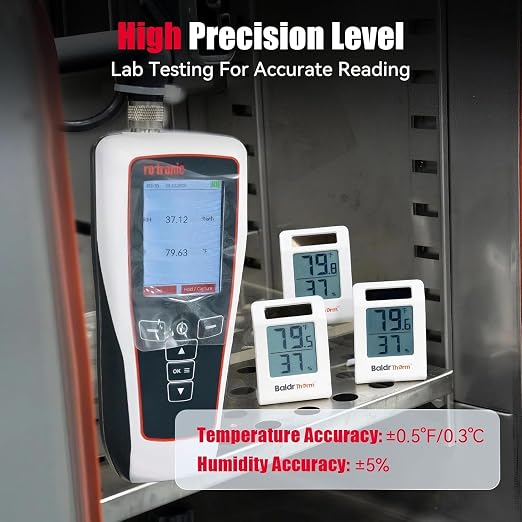 BaldrTherm Digital Thermometer and Humidity Meter, Solar-Powered 2.2" Indoor - Image 3