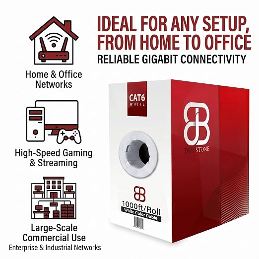 Dripstone CAT6 Ethernet Cable 1000ft Bulk Network LAN Wire 23AWG Solid CCA UTP - Image 5