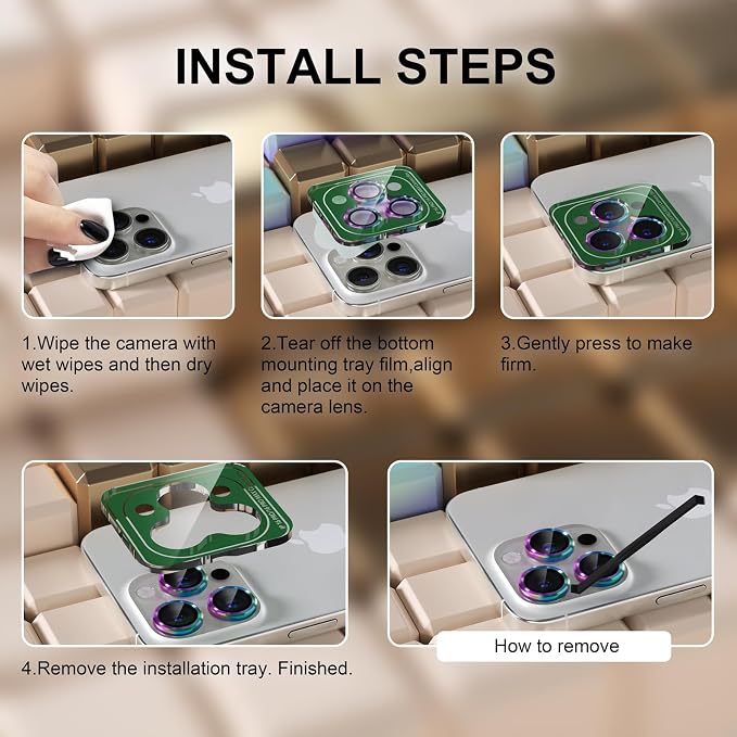 Misea Compatible for iPhone 16 Pro/iPhone 16 Pro Max Camera Lens Protector - Image 7
