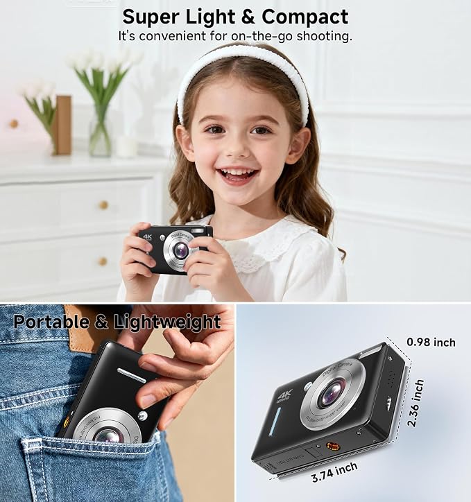 Digital Camera, 44MP FHD 1080P Point and Shoot Digital Camera - Image 6