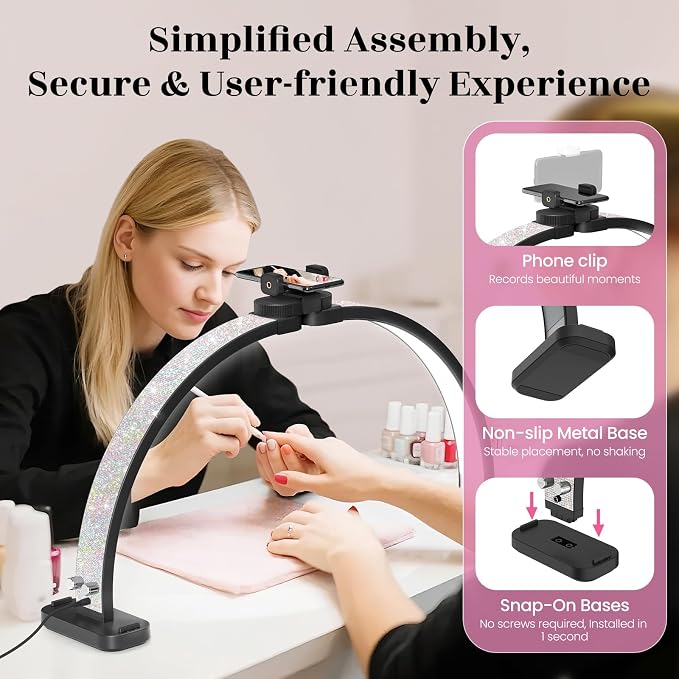 Half Moon Manicure Table Light: 31-inch Half Moon Light - Image 7