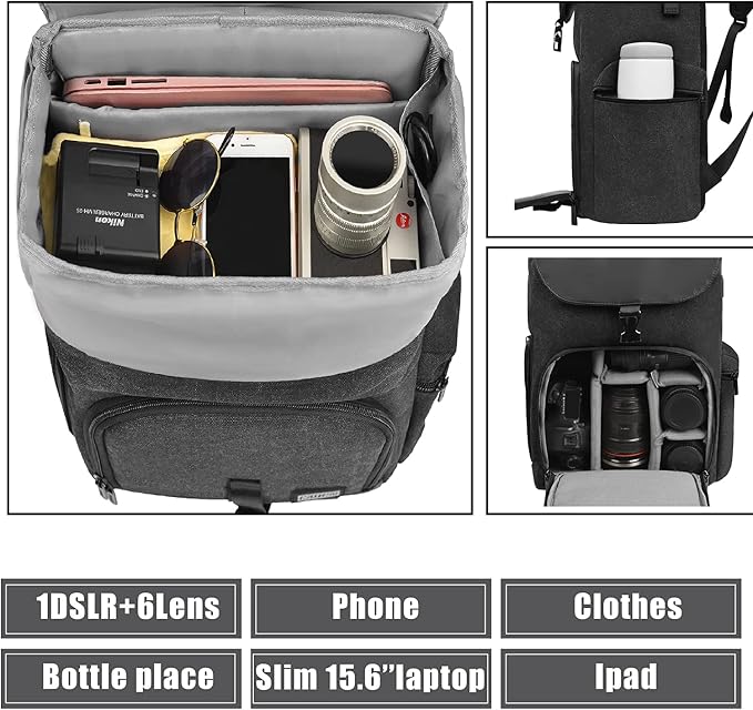 CADeN Camera Backpack Canvas Camera Bag - Image 2