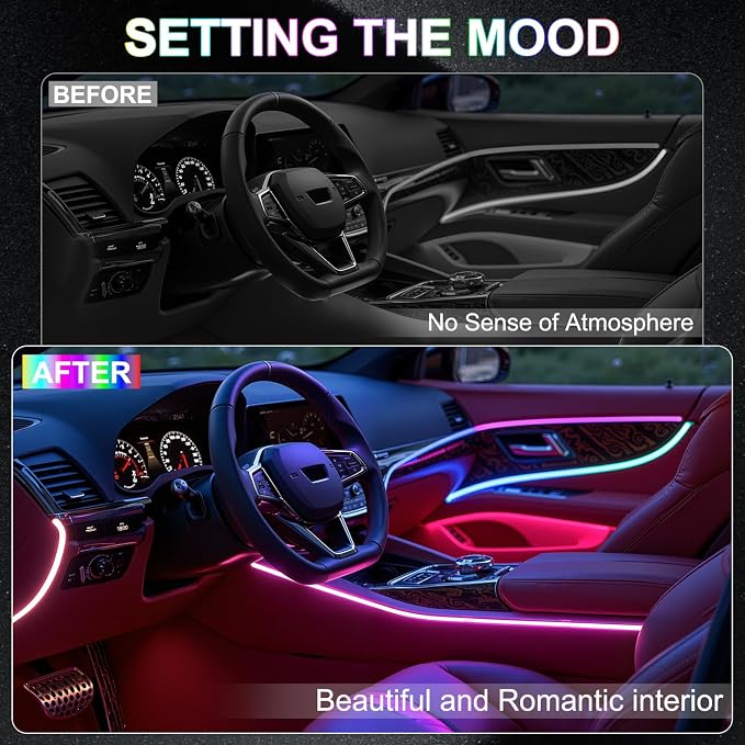 Dreamcolor Acrylic Interior Car LED Strip Lights, 18 in 1 Ambient Lighting Kit - Image 2