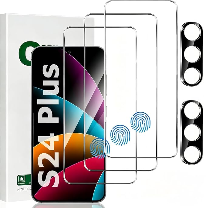 Screen Protector for Galaxy S24 Plus with2 Pack Camera Lens Protector, Support by Unknown