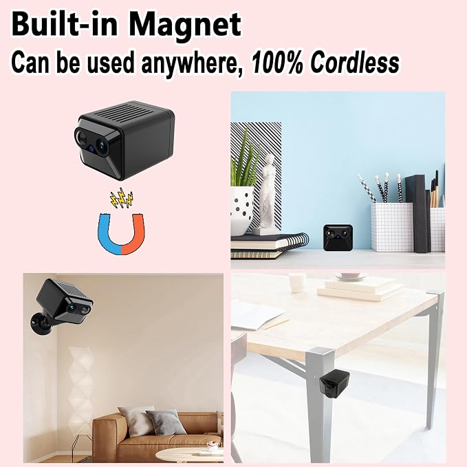 2K Mini Security Camera with Built-in Hotspot and Magnetic Mount, Long Battery - Image 4