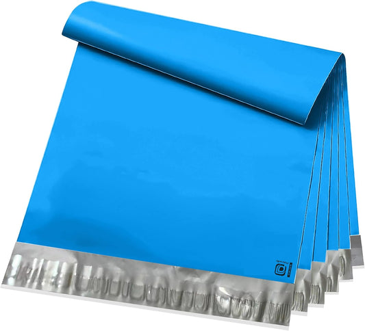 POLYSELLS 200 pcs 19x24 Inches Blue Poly Mailers Shipping Envelopes, Strong Adhesive Sealing, Waterproof, and Tear-resistant Postal Mailing Bags for Clothing, Books, and Accessories