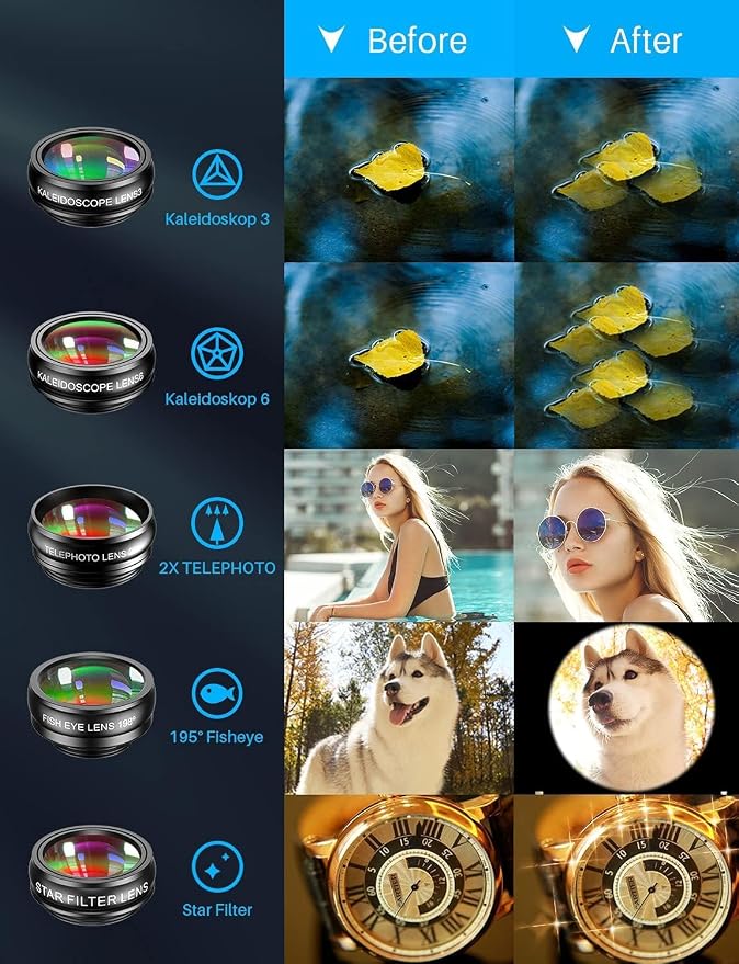 MIAO LAB 10 in 1 Cell Phone Camera Lens Kit, Wide Angle Lens & Macro - Image 5