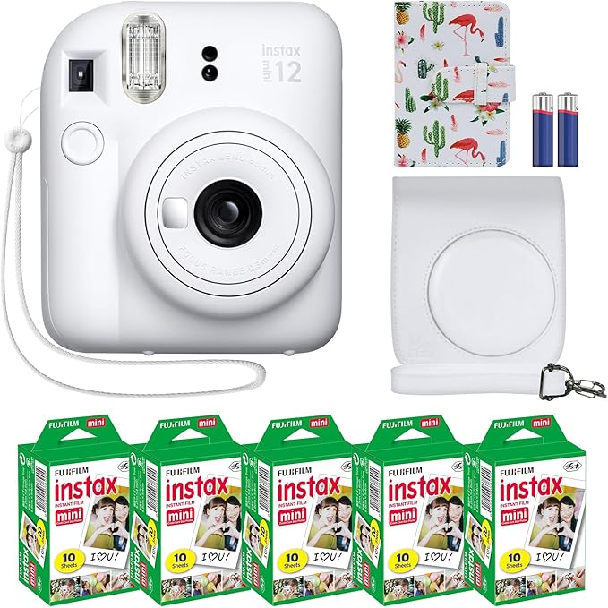 Fujifilm Instax Mini 12 Instant Camera + MiniMate Accessory Bundle & Compatible by FUJIFILM