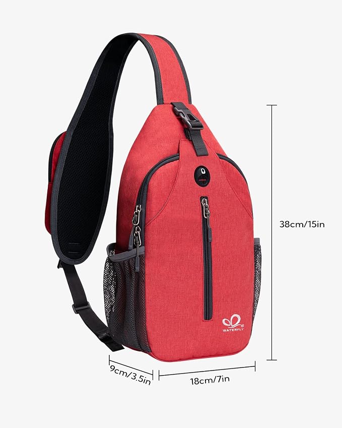 WATERFLY Crossbody Sling Backpack Sling Bag Travel Hiking Chest Bag Daypack - Image 2