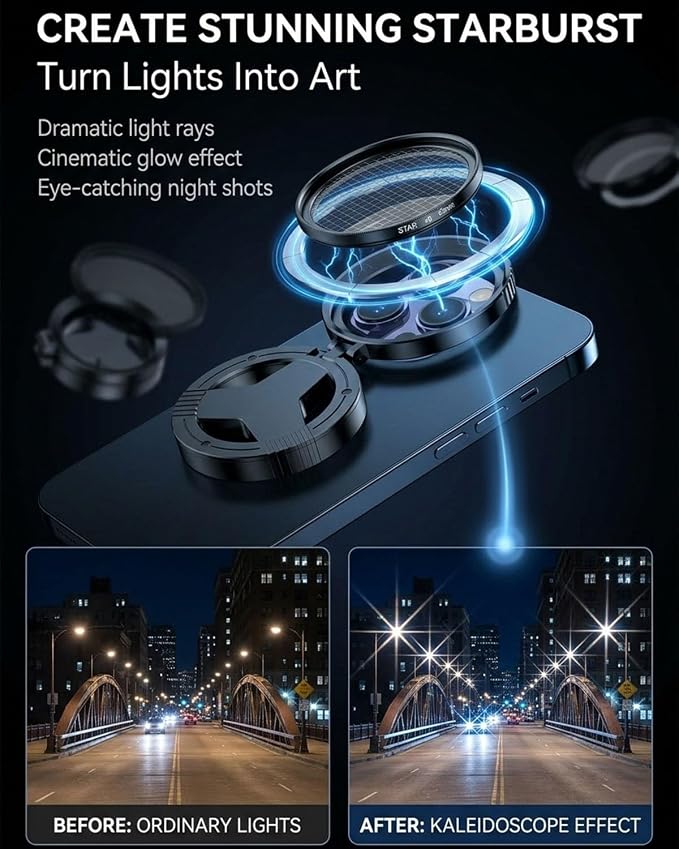Anti-Glare Magnetic Phone Filter 2-in-1 Magnetic Cpl & Star Filter Lens - Image 3