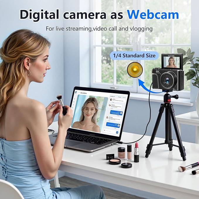 8K Digital Camera for Photography, 88MP HD WiFi Vlogging Camera for YouTube - Image 6