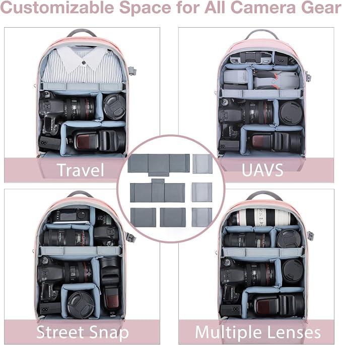 BAGSMART Camera Backpack, DSLR SLR Camera Bag Backpack Fits 15.6 Inch Laptop - Image 6